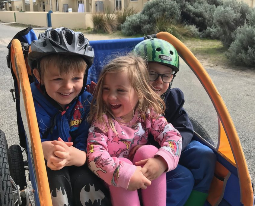 Kids in Bike Cart at Rottnest Island