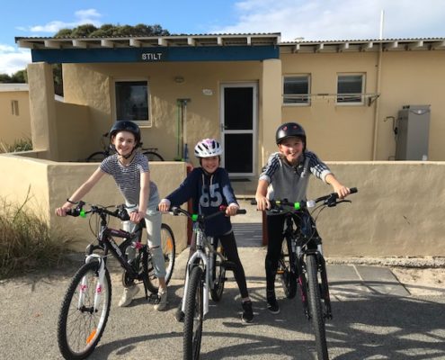 cycling trio - primary school students freo