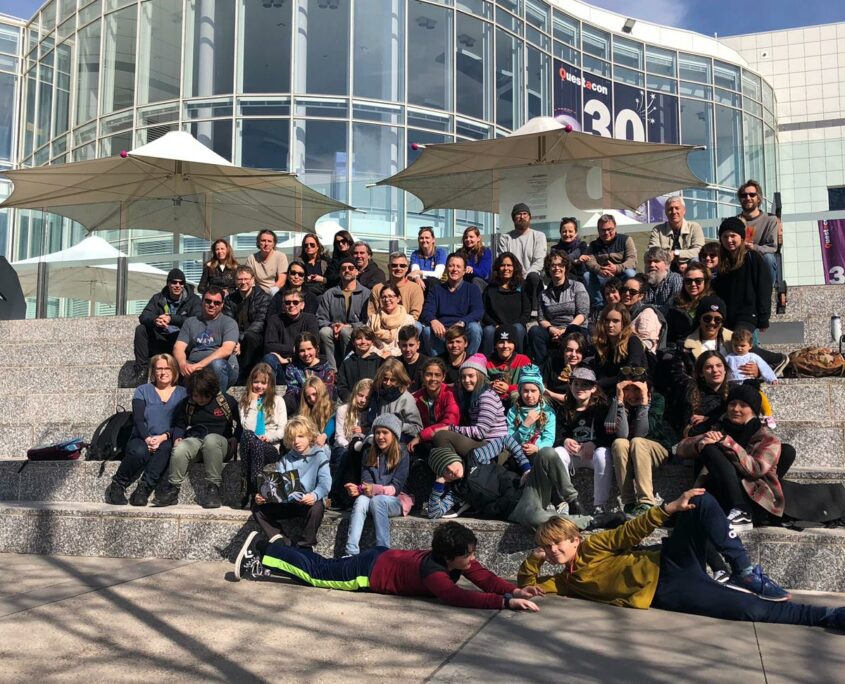 Students outside Questacon