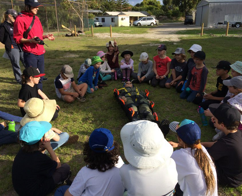 students learning first aid