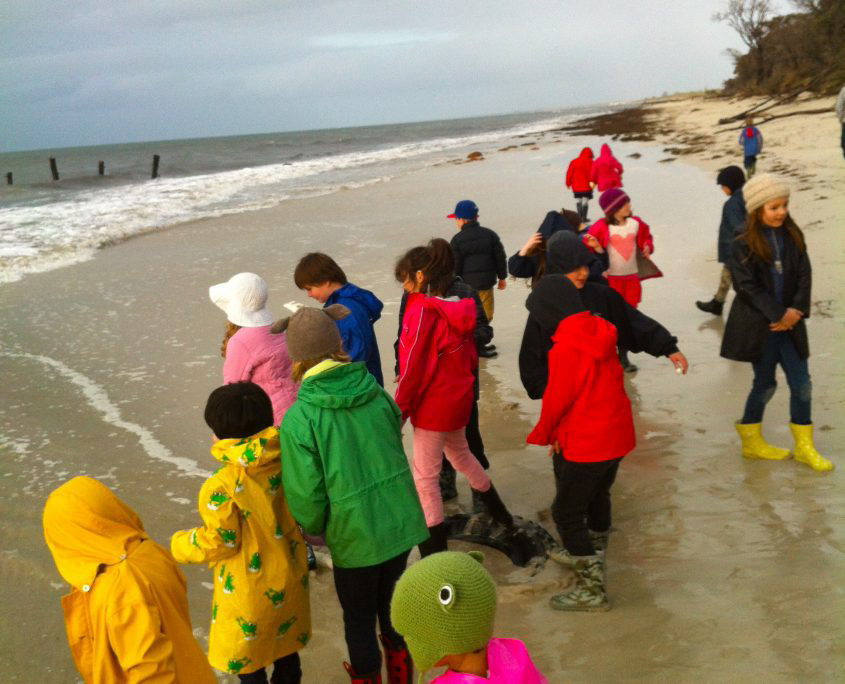 Lance Holt students on beach at Busselton