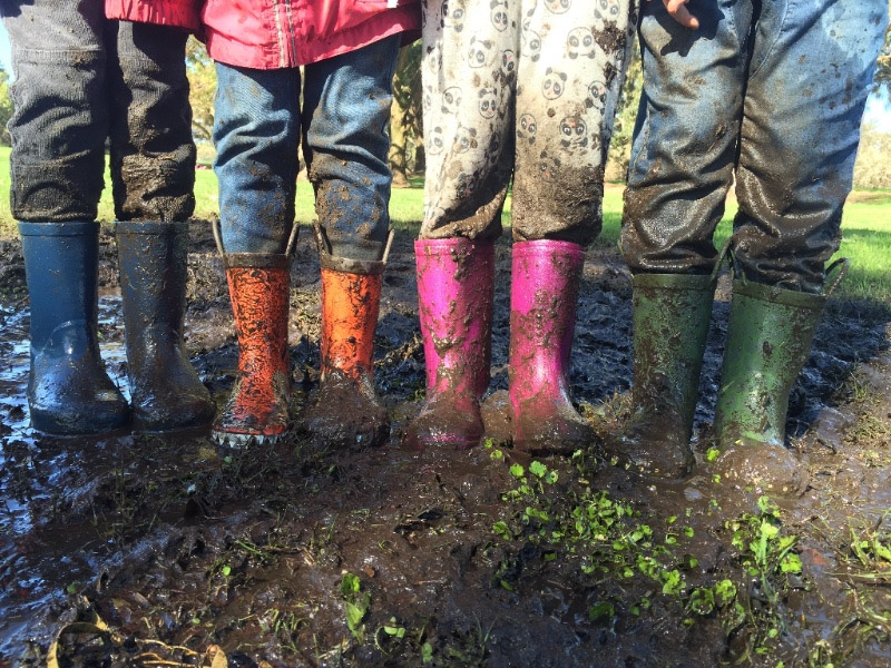 Bush School 2 muddy boots