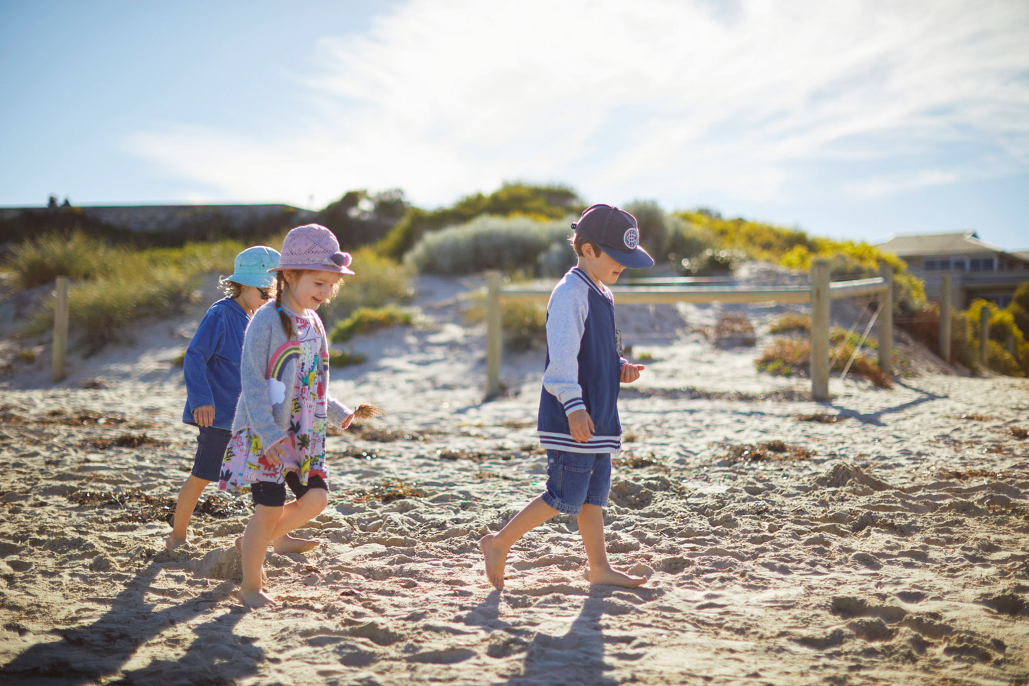 children at the beach