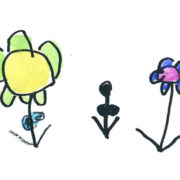 Kids drawing of flowers