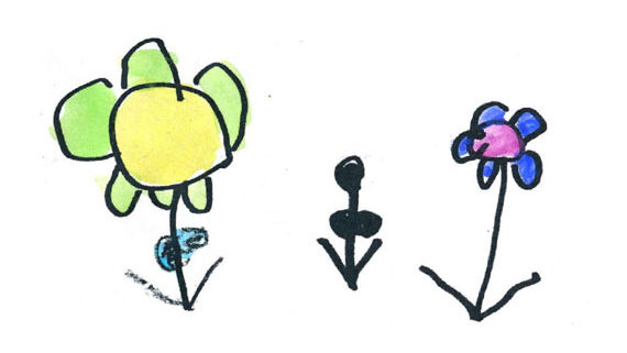 Kids drawing of flowers