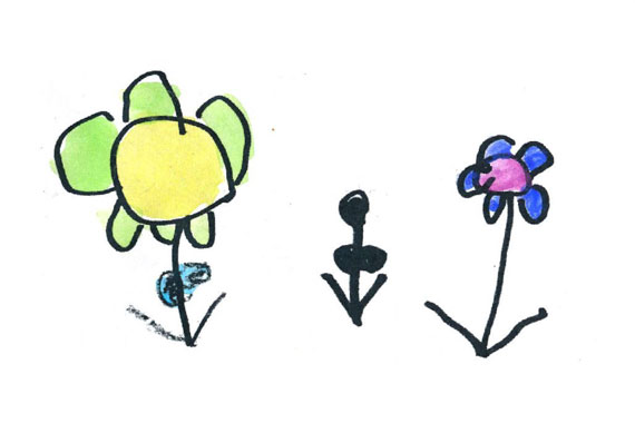 Kids drawing of flowers