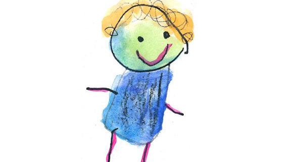 kids drawing of happy person