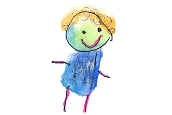 kids drawing of happy person