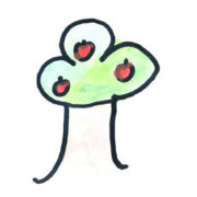 kids drawing of an apple tree